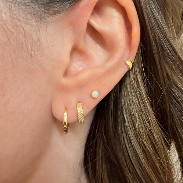 Gold Opal Studs