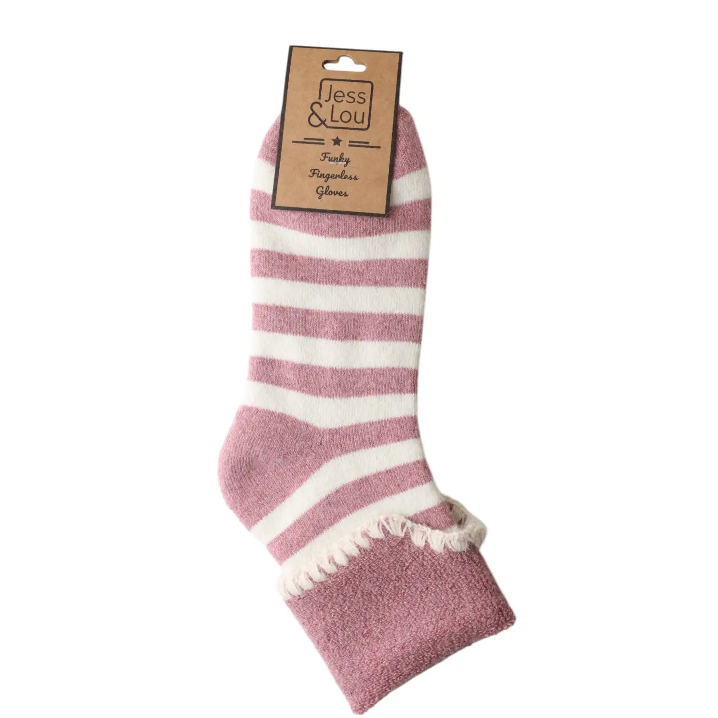 Pink Stripe Cosy Cuff Socks