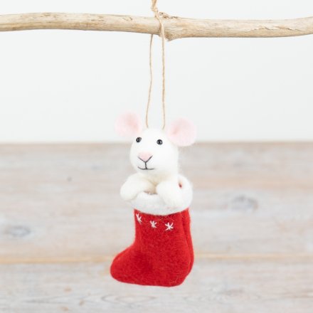 Mouse in Stocking Hanger