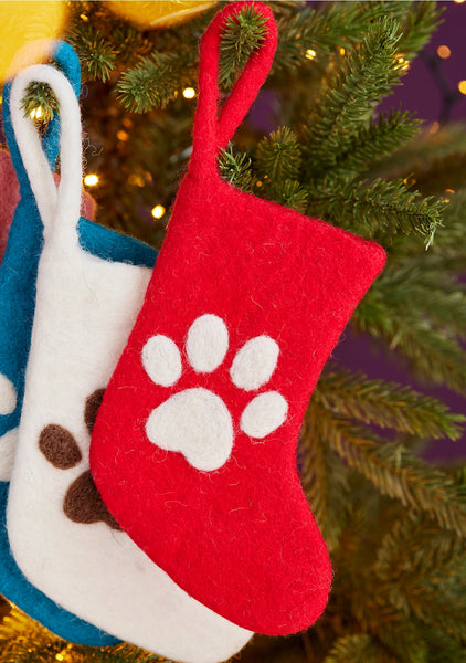 Felt Paw Mini Stocking Decoration