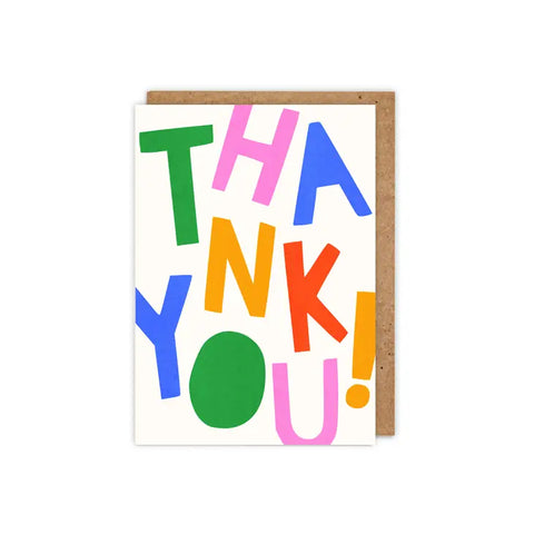 Thank You! Colourful Typographic Thank You Card