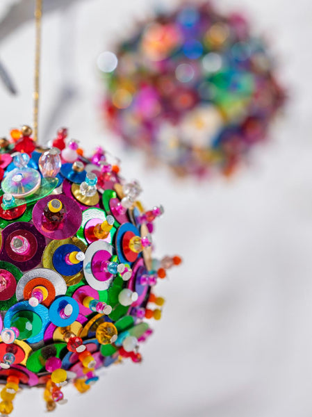 Sequinned Ball Decoration