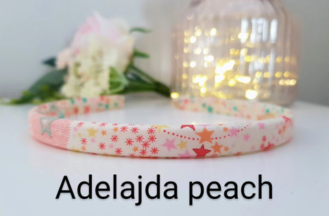 Liberty London Fabric Skinny Headband - Adelajda Peach