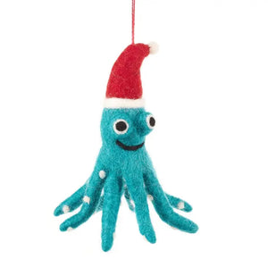 Christmas Octopus Felt Decoration