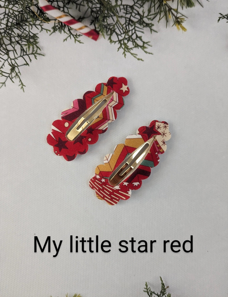 Liberty of London Fabric Hair Clips - My Little Red Star