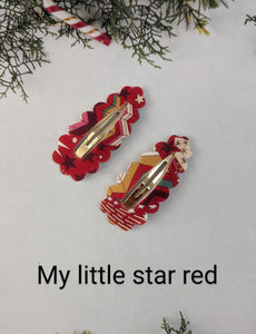 Liberty of London Fabric Hair Clips - My Little Red Star