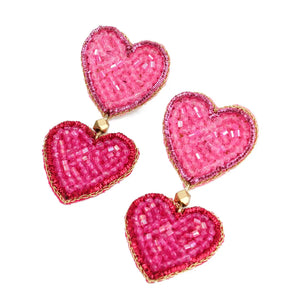 Double Multi Heart Beaded Drops