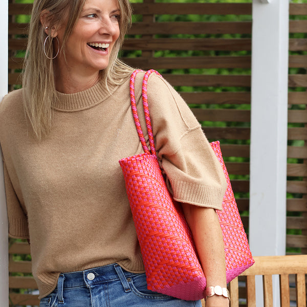 Red & Pink Recycled Plastic Shopper