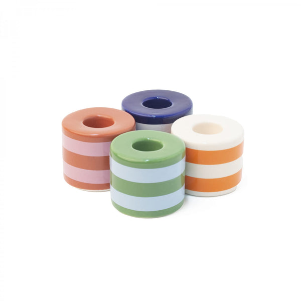Striped Candle Holders - FOUR colours!