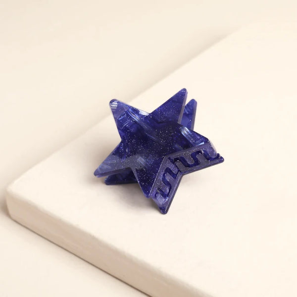 Mini Navy Blue Star Hair Clip