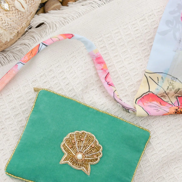Gold Shell Small Pouch