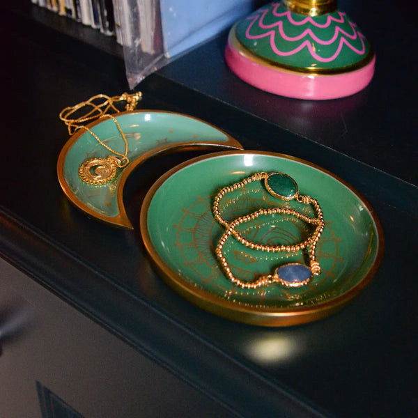 HALF PRICE!! TWO LEFT! Enamel Sun Face & Crescent Moon Trinket Dish