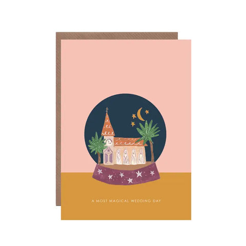 Wedding Globe Magical Day Wedding Greetings Card
