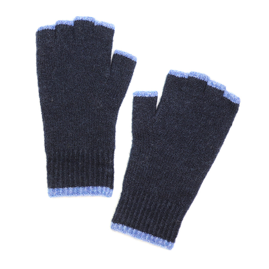 Men's Blue Fingerless Gloves