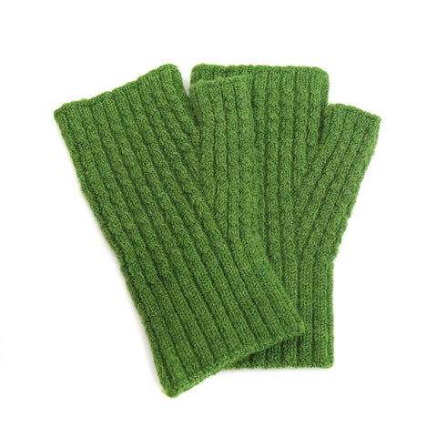 Recycled Mix Green Fingerless Mittens