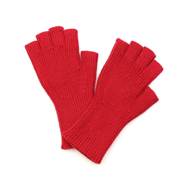 Red Recycled Blend Fingerless Gloves