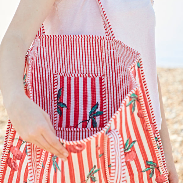 Cherry Print Quilted Cotton Tote Bag