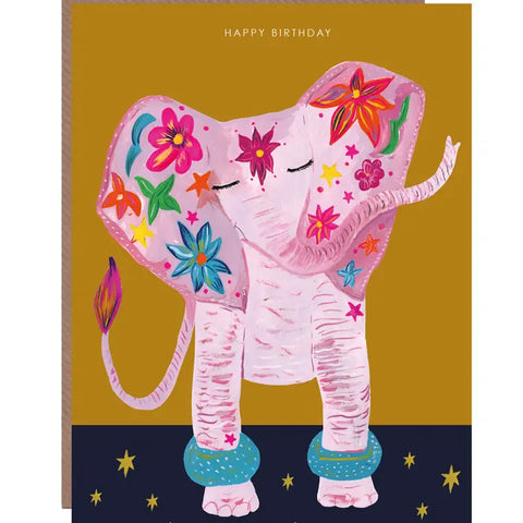 'Carnival Elephant' Birthday Greetings Card