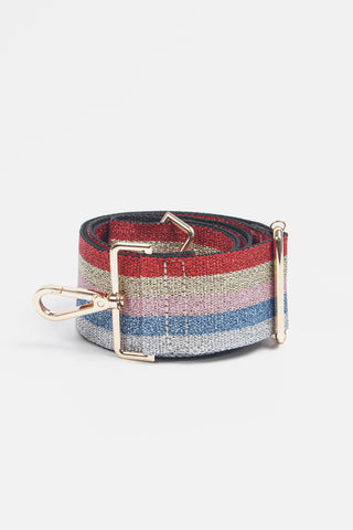 Multicolour/Stripe Lurex Bag Strap