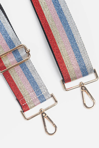 Multicolour/Stripe Lurex Bag Strap