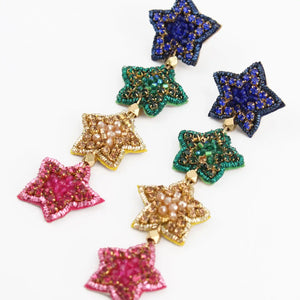 Rainbow Four Star Earrings