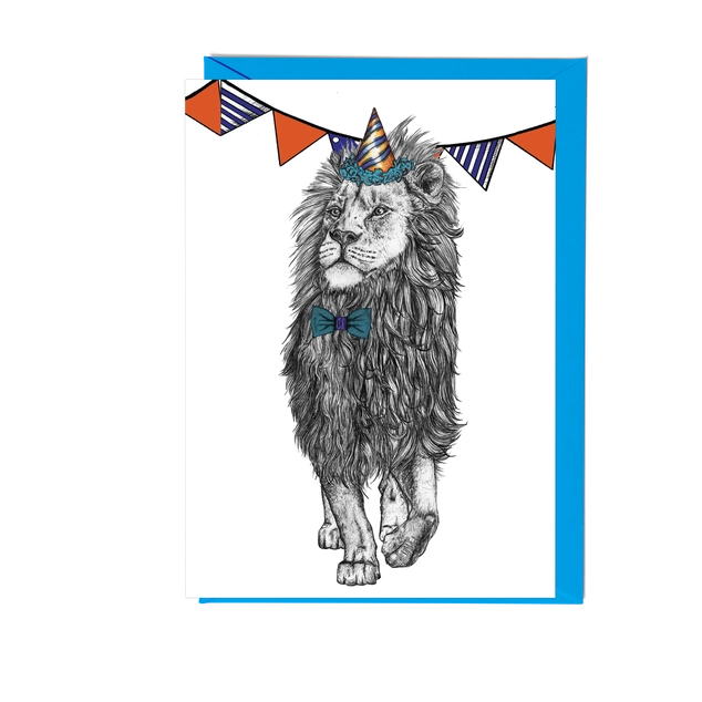 Party Lion Greetings Card