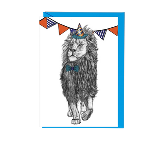 Party Lion Greetings Card