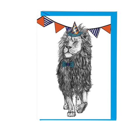 Party Lion Greetings Card