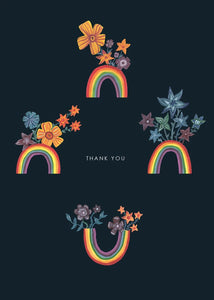 'Botanical Rainbows' Thank You Greetings Card