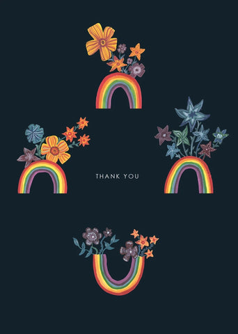 'Botanical Rainbows' Thank You Greetings Card