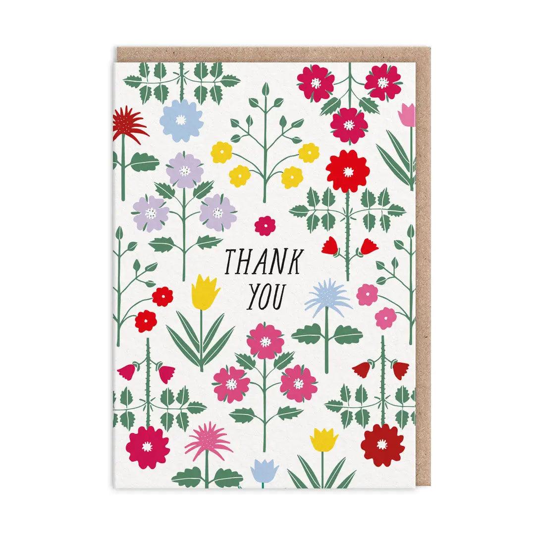 Floral Pattern Thank You Card