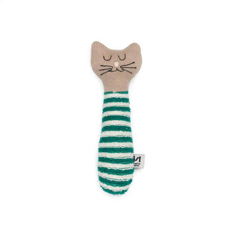 Cotton Knit Baby Rattle Toy - Cat