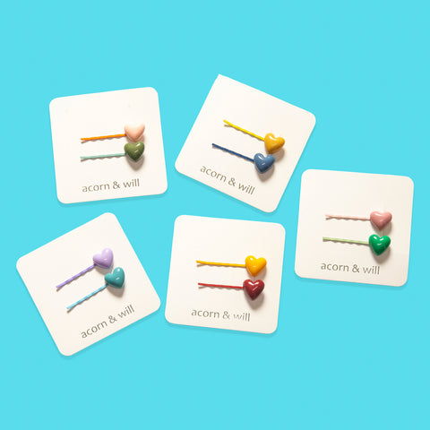 Duo Hearts Hair Slides