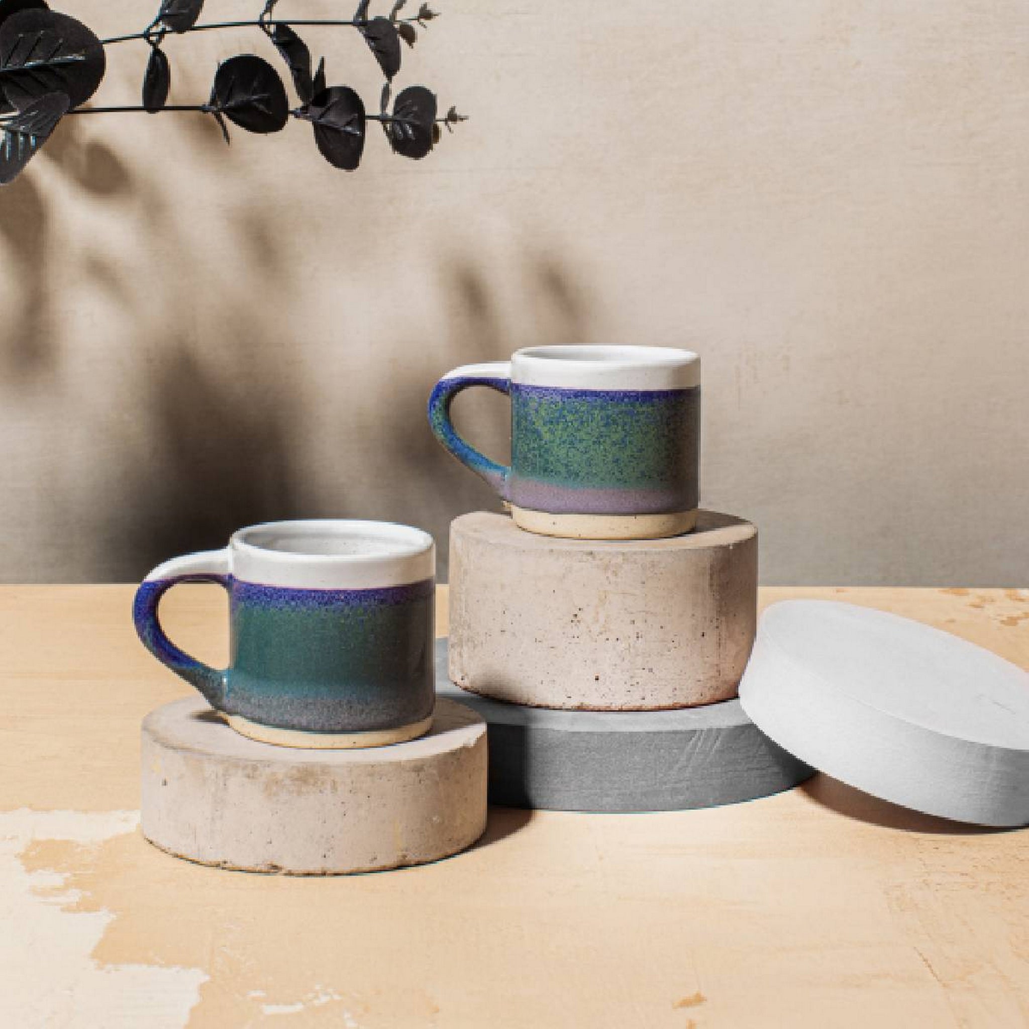 Blue Espresso Mugs - Set of 2