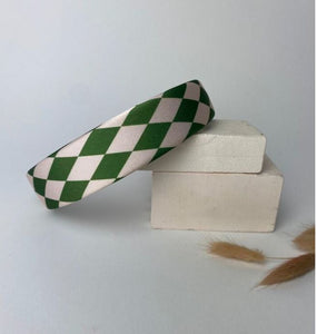 LAST ONE! HALF PRICE! Green and White Checked Headband