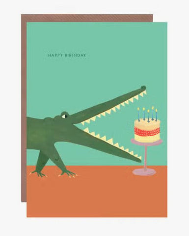 Crocodile Birthday Cake Card