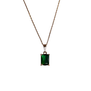 Emerald Square Jewel Drop Necklace