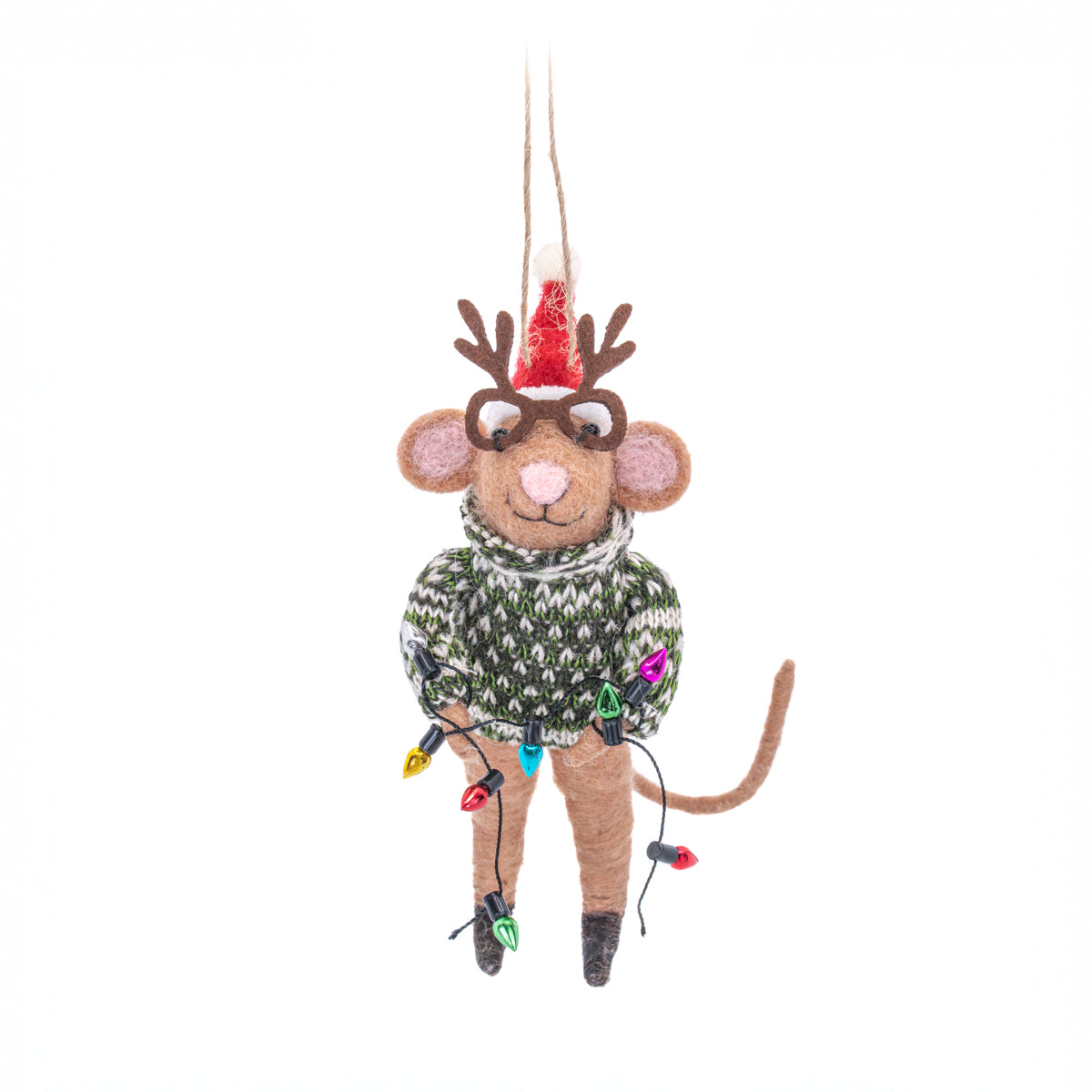 Christmas Party Mouse Felt Decoration