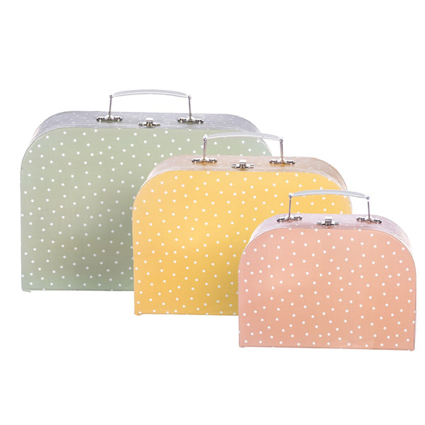 Earth Tones Spotted Suitcase - Set of 3