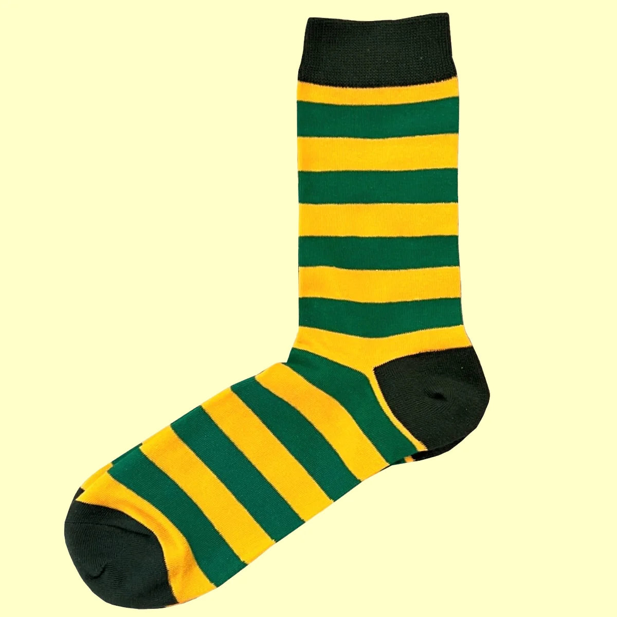 Men's Hooped Stripe Socks - Green, Yellow and Khaki