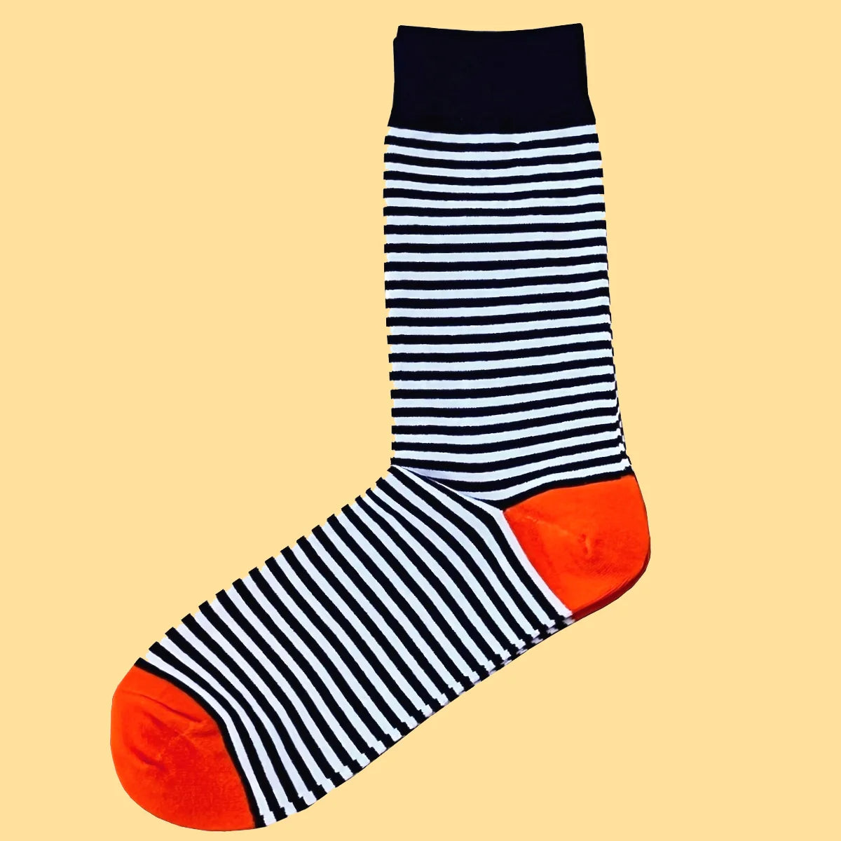 Thin Multi Stripe Socks - Navy, White and Orange