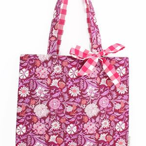 Pink Reversible Tote Bag with Bow