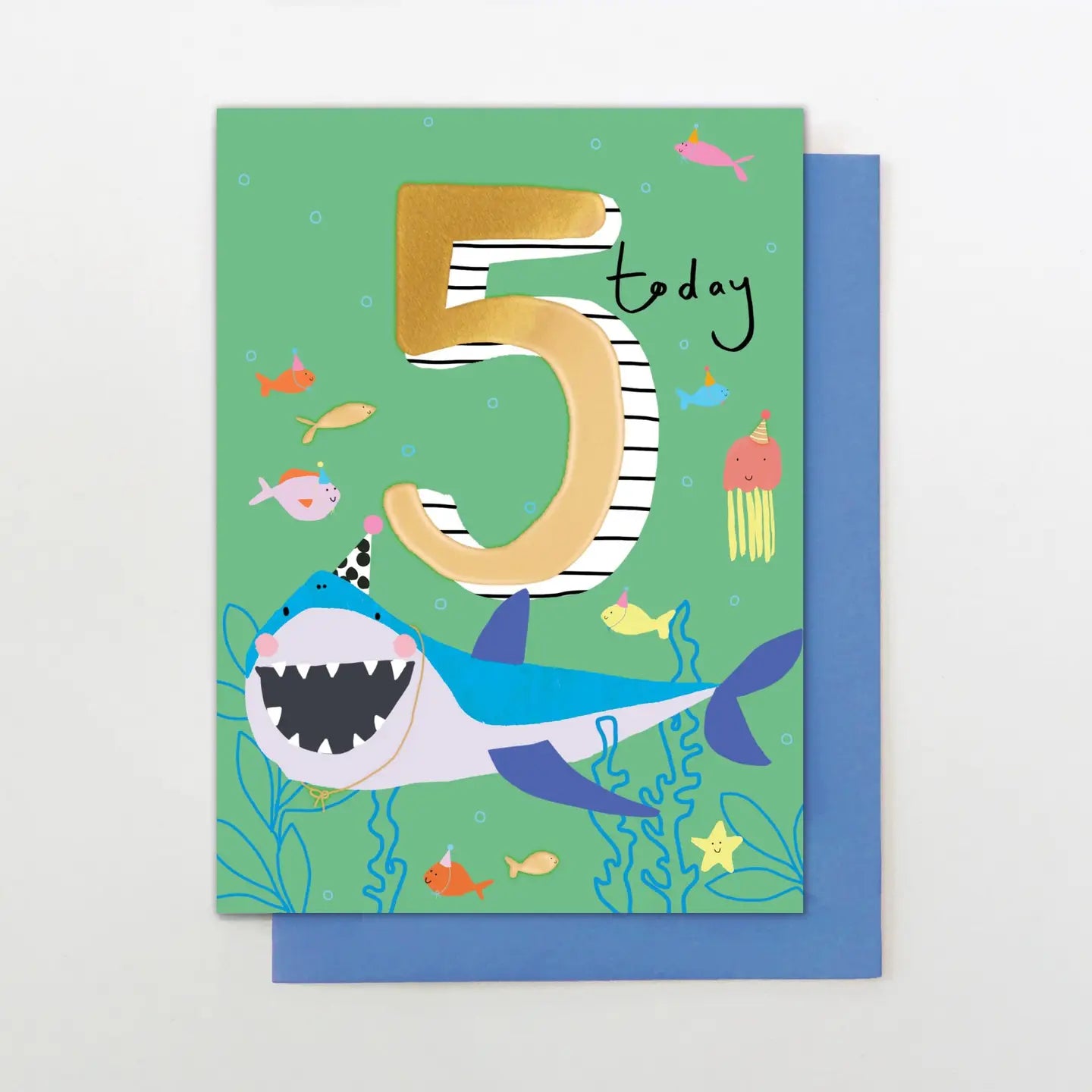 Age 5 Shark Greeting Card