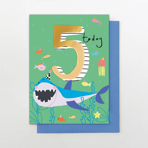 Age 5 Shark Greeting Card