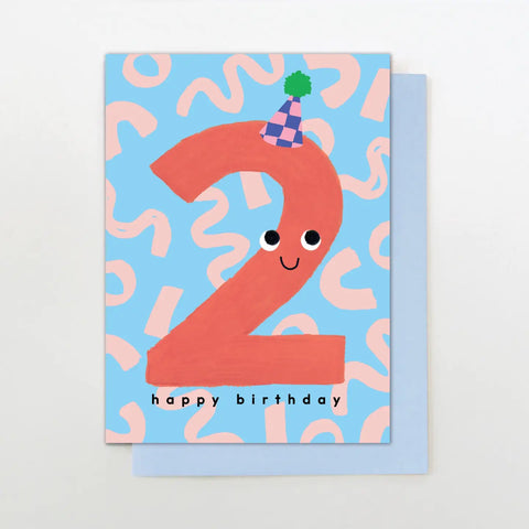 Age 2 Red Greeting Card