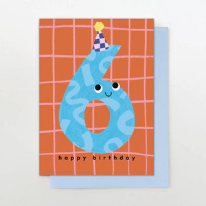 Age 6 Blue Greeting Card