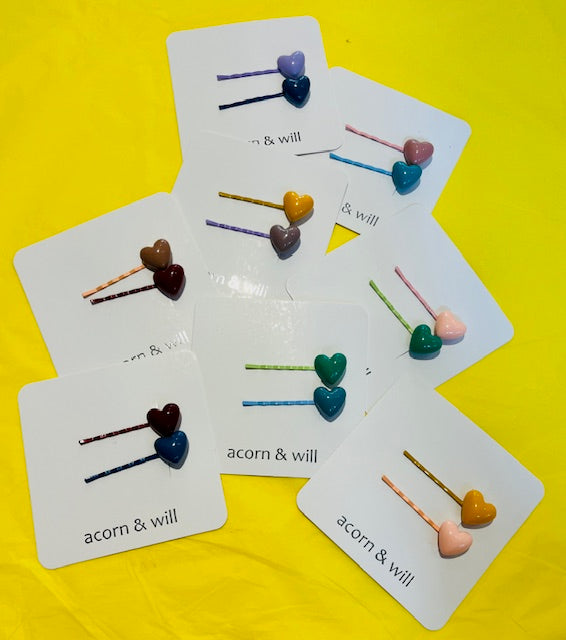 Duo Hearts Hair Slides