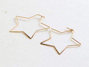 BACK IN STOCK FEB 2024!! Star Shaped Hoops - in Gold or Silver