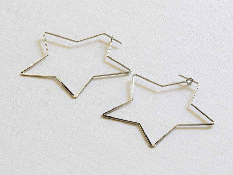 BACK IN STOCK FEB 2024!! Star Shaped Hoops - in Gold or Silver