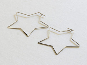 BACK IN STOCK FEB 2024!! Star Shaped Hoops - in Gold or Silver